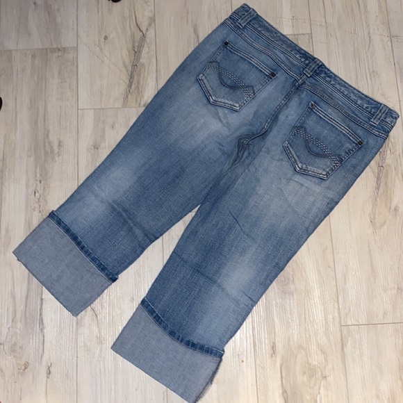 Y2K Mossimo boyfriend jeans cuffed Capri size 11 - Picture 3 of 7